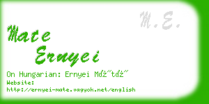 mate ernyei business card